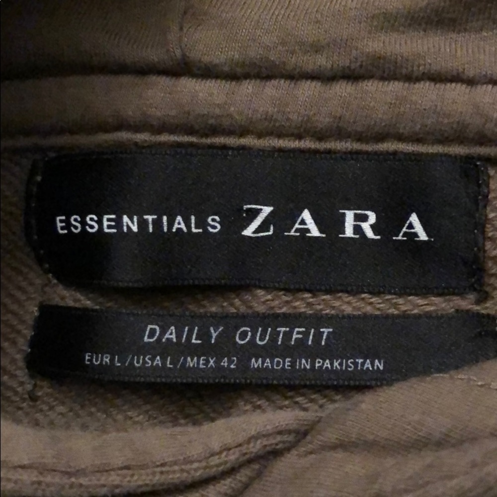 essentials zara hoodie dark green size large